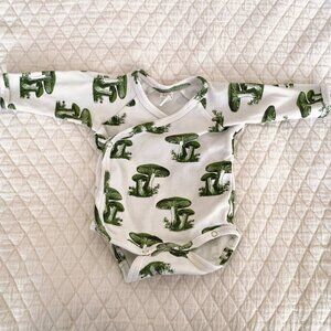 Kate Quinn Long Sleeve Kimono Bodysuit, Forest Mushroom